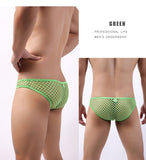 Men's Underwear Ropa Interior Hombre Underpants Perspective Gay calzoncillos hombre big mesh slip hombre briefs Mart Lion   