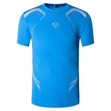 Men's Sport Tee Shirts Running Workout Training Gym Fitness Running Mart Lion LSL020 Blue US M 