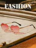 Stylish Cool Cute Heart Shape Style Gradient Sunglasses Women ins Twisted Metal Design 8089 Mart Lion - Mart Lion