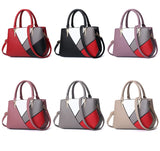 ladies shoulder bag stitching solid color PU leather handbags female classic large-capacity Mart Lion   