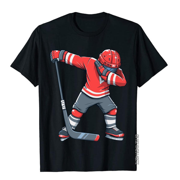 Funny Boy Kid Ice Hockey Dab Apparel Dabbing Player Youth Cotton Adult Tees Normal Design T Shirt Mart Lion Black XS 
