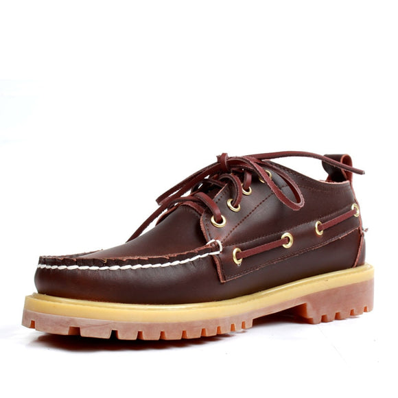 Genuine Leather Casual Shoes Docksides Boat Shoes Platform Unisex Lace up Driving Men's Loafers Mart Lion   