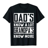 Men's Dads Knows A Lot Grandpa Knows Everything Fathers Day Gifts Top T-Shirts Geek Cotton Fitness Mart Lion   