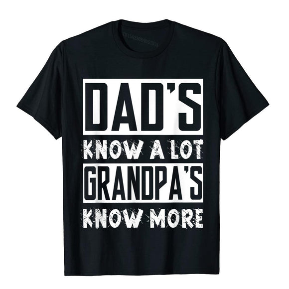Men's Dads Knows A Lot Grandpa Knows Everything Fathers Day Gifts Top T-Shirts Geek Cotton Fitness Mart Lion Black XS 