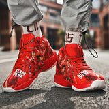 Cartoon Painting Hip hop Basketball Shoes Men's Red Non-slip High top Platform Basketball Sneakers bambas hombre Mart Lion   