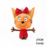 Genuine kid e cats My Family Three Happy Cats Plush Doll Cookie Candy Pudding Anime Cat Doll Toy Kawaii Mart Lion 27-33CM Candy 27cm 