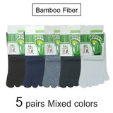 10 Pieces = 5 Pairs Men Bamboo Fiber Five-Finger Socks Happy Funny Women Split Toe Socks Christmas Gift Mart Lion 5 pairs Mixed colors EU (37-44) 