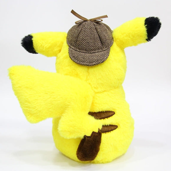 28CM Pokemon Pikachu Plush Toy Detective Anime Figure Model  Kawaii Stuffed Plush Doll Children Mart Lion   