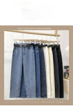 With Belt Korean High Waist Harem Jeans Women Ankle Loose Mom Pants Solid Color Female Denim Trousers Mart Lion   