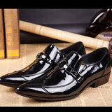Summer Men Youth Office Elegant Pointed toe Leather shoes British formal Wedding Mart Lion black 1 36 