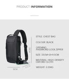 Men's Waterproof USB Oxford Crossbody Bag Anti-theft Shoulder Sling Multifunction Short Travel Messenger Chest Pack For Male Mart Lion   