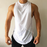 Bodybuilding Sporty Tank Tops Men's Gyms Fitness Workout Sleeveless Shirt Male Stringer Singlet Summer Casual Loose Undershirt Mart Lion White M 