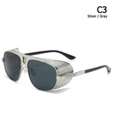 JackJad Cool Shield SteamPunk Style Side Shield Sunglasses Vinatge Brand Design Oculos De Sol 66337 Mart Lion C3 Silver Gray  