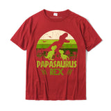 Vintage Sunset 2 Kids Papasaurus Gift For Fathers Day T-Shirt Funny Tops amp Tees Cotton Men's Funny Dominant Mart Lion Red XS 