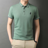 Summer Men's Polo Shirts With Short Sleeve Turn Down Collar Casual Tops Men's Clothing Mart Lion Green M 