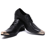 Autumn Men Tip Increase Lace High-heeled banquet Social contact Leather shoes Luxury Model Show Party Wedding Mart Lion   