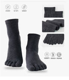 Unisex Solid Color Men's Toe Socks Women Combed Cotton Black Harajuku Kimono Flip Flop 5 Finger Socks Mart Lion   