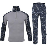 Men's Tactical Camouflage Sets Military Uniform Combat Shirt+Cargo Pants Suit Outdoor Breathable Sports Clothing Mart Lion Sea Digital S 