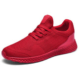 Summer Men's Running Shoes Lace Up Shoes Lightweight Breathable Walking Sneakers Tenis Feminino Zapatos Mart Lion red 052 36 