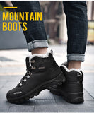 Winter With Fur Warm Hiking Men's Shoes Outdoor Sports Hunting Boots Waterproof Non slip Tactical Boots zapatos de hombre Mart Lion   