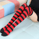 Striped Over Knee High Socks Women Girl Stripe Stripe Stocking Cotton Over The Knee Thigh High Stocking