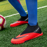 Breathable Mesh Men's Football Shoes TF/FG High-Level Socks After Wear-Resisting Football Sneakers Mart Lion   