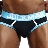 Men's Underwear Briefs Jockstrap Pouch Cuecas Cotton Stripe Panties Thongs Underpants Mart Lion JM313BLACK M(27-30 inches) 