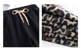  Fleece Black Jeans Women Winter Elastic Waist Thick Warm Trend Leopard Print Youth Denim Trousers Harem Pants Streetwear Mart Lion - Mart Lion