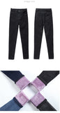  Winter Velvet Women's Clothing Purple Fleece Jeans Pure Color Classic Version Slim Pencil Pants Female Mart Lion - Mart Lion