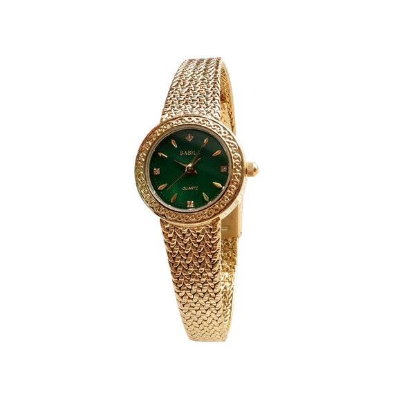  Women Gold Watches INS Carved Natural Fritillaria Face Small Gold Watch 30m Waterproof Movement Mart Lion - Mart Lion