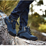  Men's High top Lace up Suede Boots Winter Warm Boots Outdoor Hiking Waterproof Trail Shoes zapatillas de hombre Mart Lion - Mart Lion