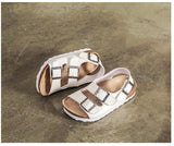 Summer Kids Beach Sandals for Boys Cork Non-slip Soft Leather Girls Sport Children Shoes Outdoor Mart Lion   