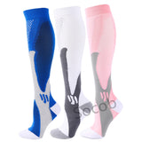 3/6/7 Pairs Compression Socks Men Women Running Sports Varicose Vein Edema Knee High 30 MmHg Leg Support Stretch Stocking Mart Lion 3 pairs-8 S-M 