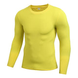 Men's Compression Under Base Layer Top Long Sleeve Tights Sports Rashgard Running Gym T Shirt Fitness Mart Lion Gold S 