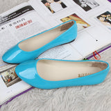Leather Flat Shoes Pointed Toe Woman Loafers Autumn Casual Shoes Women Flats Candy Color Sweet Flats Mart Lion   