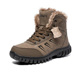 Winter Outdoor Sneakers Men's Snow Boots keep Warm Plush Plush Ankle Snow Work Casual Shoes Mart Lion Brown 39 