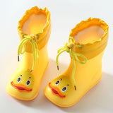OChildre Rubber Boots Kids PVC Baby Girls Jelly Cute Bowknot Rain Waterproof Ankle Mart Lion Yellow 5.5 