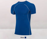 Running shirt summer Men's Sports Training Slim Fit Tights Tops Tees Gym Compression Black T-shirts