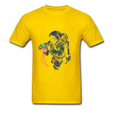 Men's T-shirts JellySpace Novelty Design Jellyfish Astronaut Print Summer Clothes Cotton Top Tee Mart Lion yellow XS 