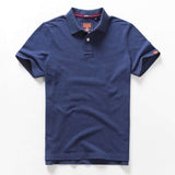 Summer Men's Polo shirts Cotton Short Sleeve Letter Embroidered Emblem Simple Shirt for Male Mart Lion flower blue M 