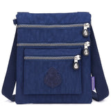 Nylon Multifunction Handbag For Women Waterproof Crossbody Multi Pocket Bag Lady Cell Phone Clutch Lightweight Shoulder Mart Lion Blue1 24cm 