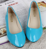 Leather Flat Shoes Pointed Toe Woman Loafers Autumn Casual Shoes Women Flats Candy Color Sweet Flats Mart Lion Sky blue 35 