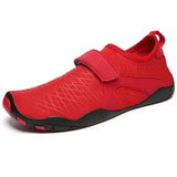 Men Wading Shoes Summer Waterproof Lovers Water Beach Non-slip Upstream Soft Sneakers Mart Lion Red 3.5 