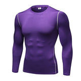 Men's T-Shirt Training Gym Slim Bottoming Shirt Breathable Quick Dry Running Fitness T-Shirts Sport Workout Gym Clothing Mart Lion Purple S 