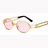 Hip Hop Retro Small Round Sunglasses Women Vintage Steampunk Men's Gold  Frame Eyewear Oculo Mart Lion JY004K C6  