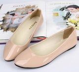 Leather Flat Shoes Pointed Toe Woman Loafers Autumn Casual Shoes Women Flats Candy Color Sweet Flats Mart Lion Beige 35 