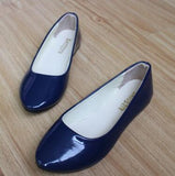Leather Flat Shoes Pointed Toe Woman Loafers Autumn Casual Shoes Women Flats Candy Color Sweet Flats Mart Lion black blue 35 