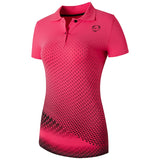 jeansian Style Women's Casual Short Sleeve T-Shirt Tee Floral Print Polo Shirt Tshirt Golf Polos Tennis Badminton SWT302 Mart Lion   