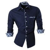 jeansian Autumn Features Shirts Men's Casual Jeans Shirt Long Sleeve Casual Mart Lion Z020-Navy US M 