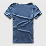 Zecmos Slim Fit V-Neck T-Shirt Men's Basic Plain Solid Cotton Top Tees Short Sleeve